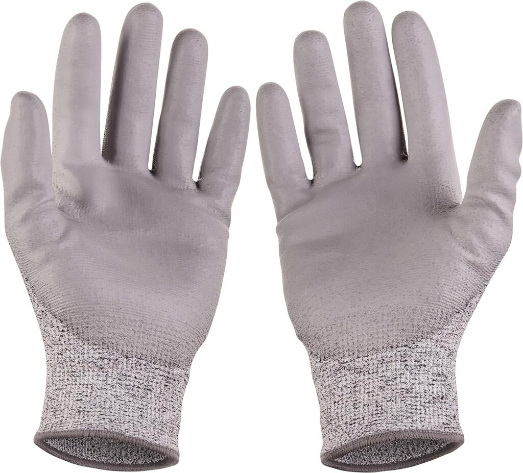 SAFEAT Cut Resistant Work Gloves for Men and Women - Protective, Flexible, Safety Grip, Comfortable PU Coated Palm