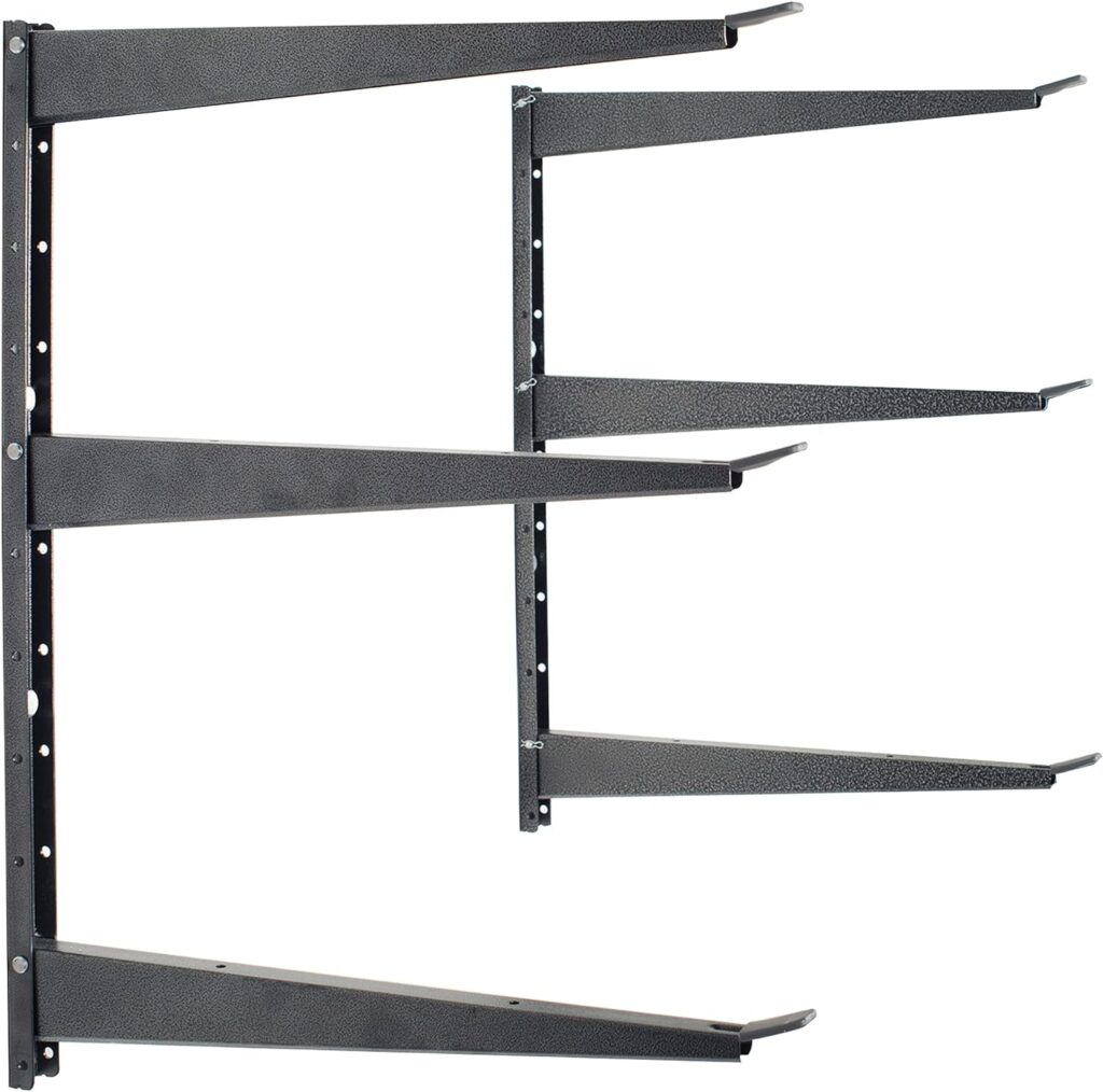 Heavy Duty Wood and Lumber Storage Rack, Holds Up to 480 lbs - Easy to Install Mounted Rack with Steel Construction for Indoor Outdoor Storage Solution for Garage, Basement Pantry by Delta Cycle